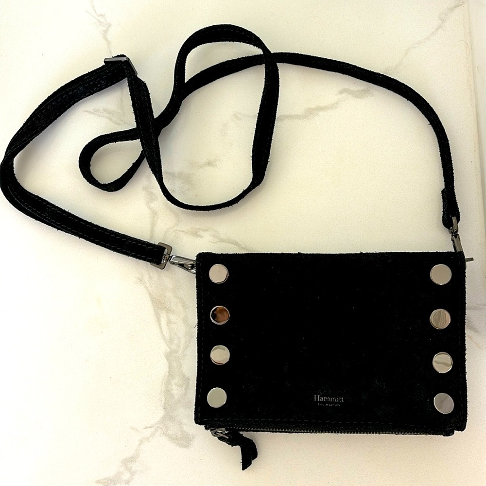 Hammitt Black Suede Mini Crossbody